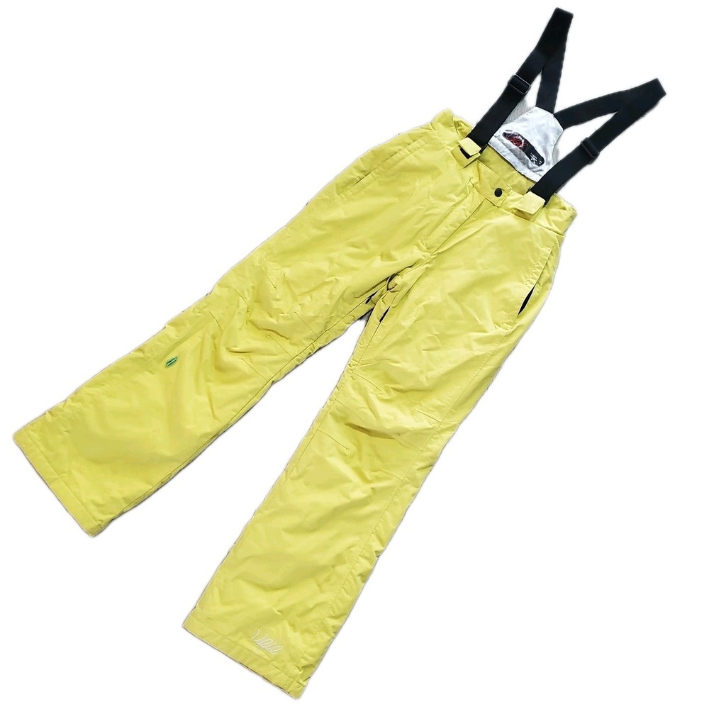Volkl Yellow Snowboard Ski Bib Women's US 6 Snow Pants Euro 36 Nano Technology